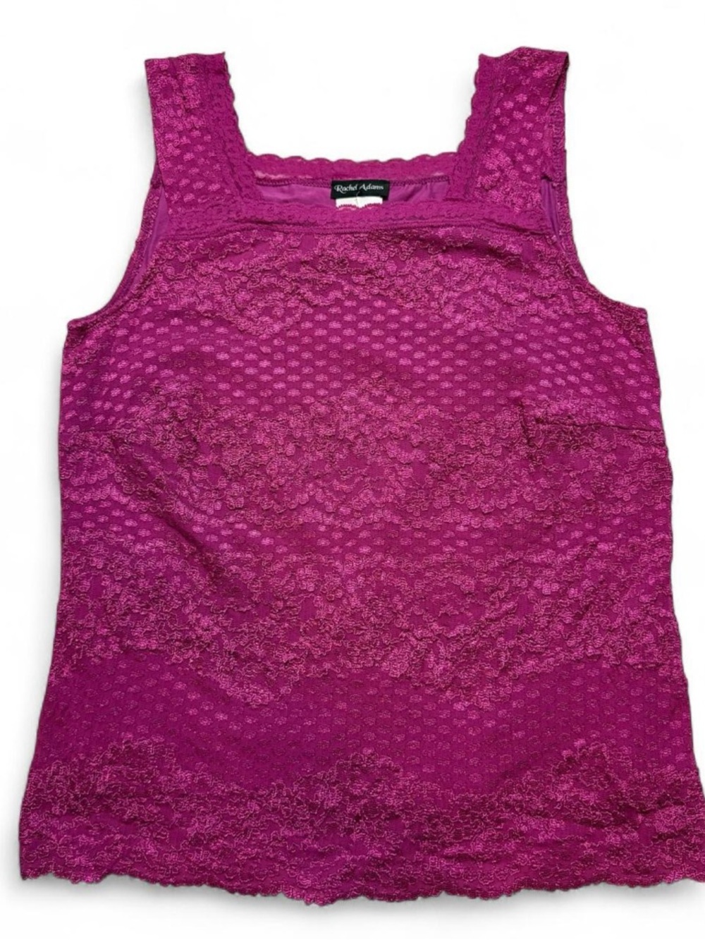 Rachel Adam’s Hot Pink Lace Tank Top Square Neckline Womens Size 1X NWT